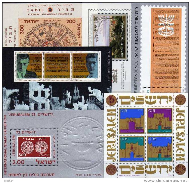 6 Topics Various Thema Blocs Israel Verschiedene Blocks ** 20€ History Art Culture Painting Philatelic Sheet Of Asia - Blocs-feuillets