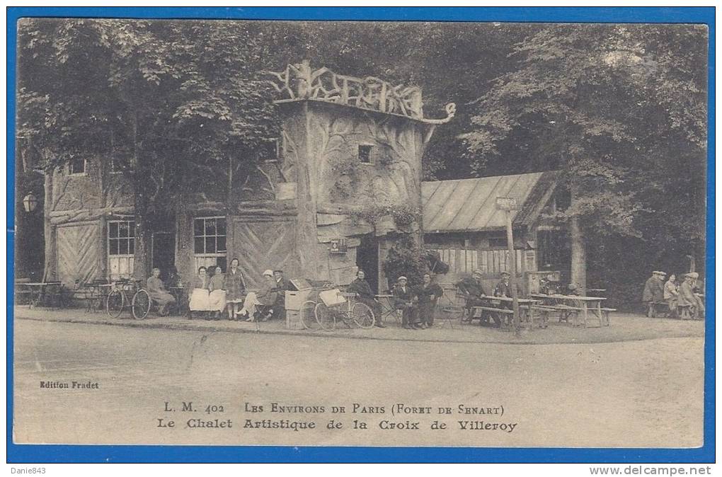 CPA Rare - ESSONNE - LE CHALET ARTISTIQUE CROIX DE VILLEROY - Belle Animation à La Terrasse - édition Fradet - LM 402 - Sénart