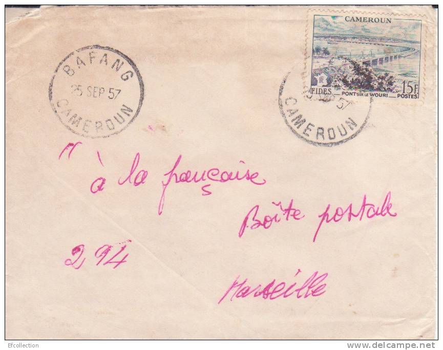 Cameroun,Bafang,1957,colo Nies  Francaises,pont Sur Le Wouri,n°301 Sur Lettre - Lettres & Documents