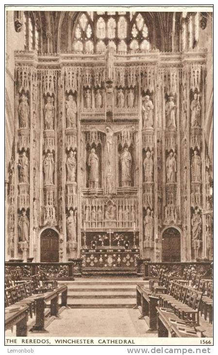 UK, United Kingdom, The Reredos, Winchester Cathedral 1950 Used Postcard [P7446] - Winchester