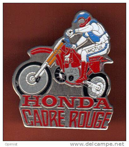 18134-honda.cadre Rouge.rallye Moto.au Dos Sponsors Motul Et Honda - Motorräder