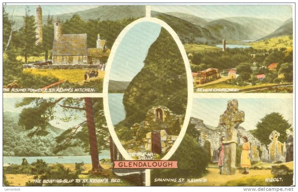 Ireland, Glendalough, Multi View, 1956 Used Postcard [P7501] - Wicklow