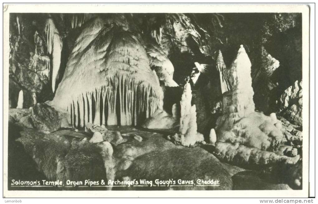 UK, United Kingdom, Solomon´s Temple Organ Pipes & Archangel´s Wing, Gough´s Caves, Cheddar,1920s-1930s Postcard[P7506] - Cheddar