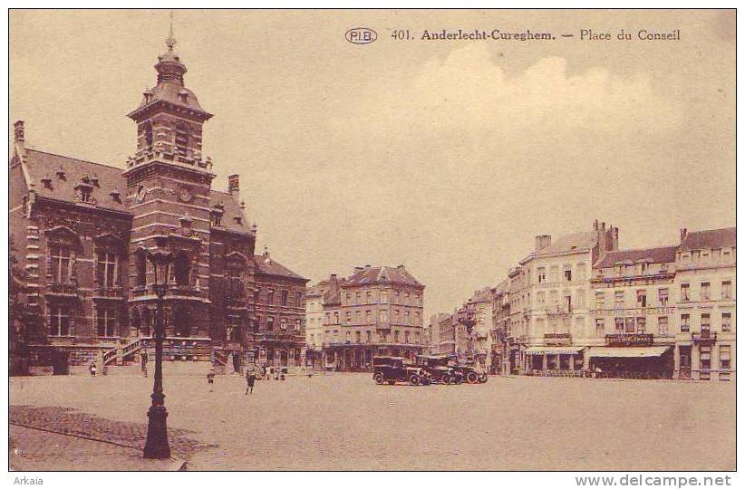 ANDERLECHT-CUREGHEM = Place Du Conseil - Carte Animée + Commerces (P.I.B.  N° 401) - Anderlecht