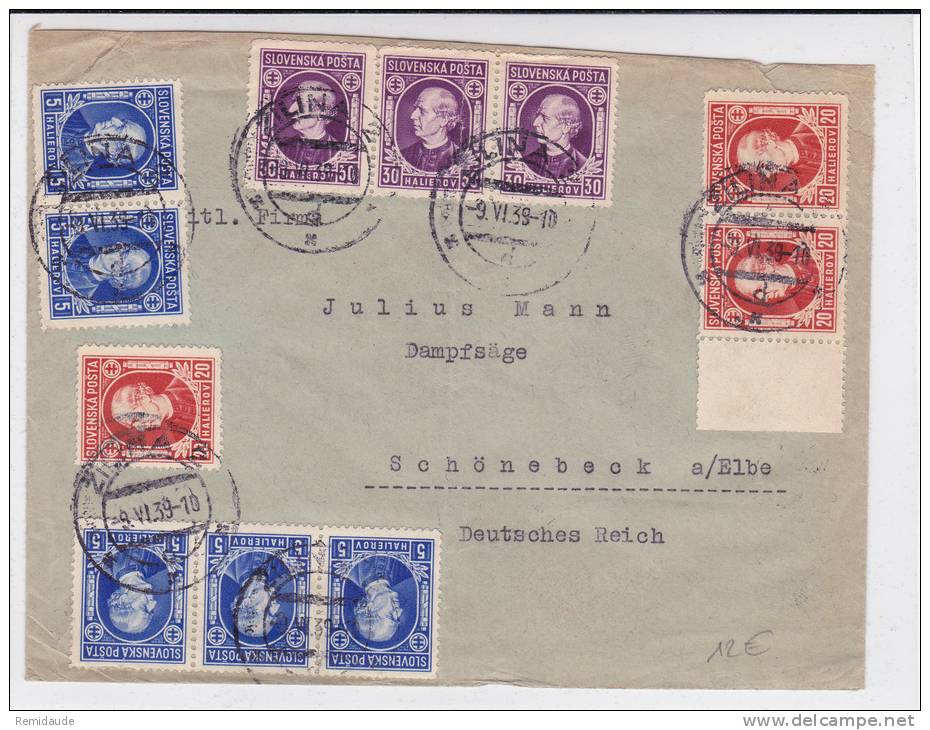 SLOVAQUIE - 1939 - ENVELOPPE De ZILINA  Pour SCHÖNEBECK (GERMANY) - Lettres & Documents