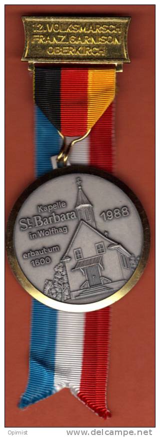 18150-medaille.Kapelle St Barbara In Wolfhag 1988.erbaut Um 1600.signé Carl Poellath Schrobenhausen.62 Gr - Autres & Non Classés