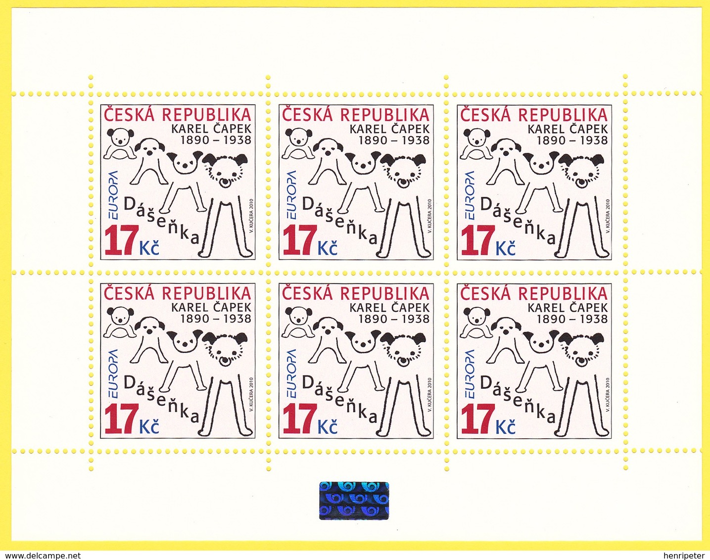 Petite Feuille De 6 T.-P. Neufs** - Europa Les Livres Pour Enfants Dášenka - N° 631KB (Michel) - République Tchèque 2010 - Unused Stamps