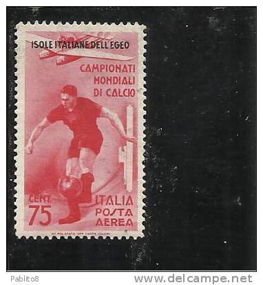 EGEO 1934 POSTA AEREA AIR MAIL CALCIO CENT. 75c MNH - Egeo