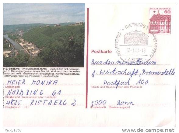 Germany - Bildpostkarte Echt Gelaufen / Postcard Used (r608) - Bildpostkarten - Gebraucht