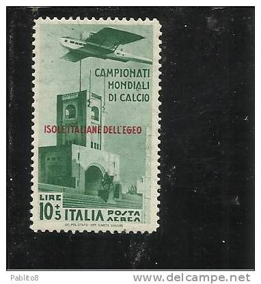 EGEO 1934 CALCIO AEREA  LIRE 10 + 5 MNH - Ägäis