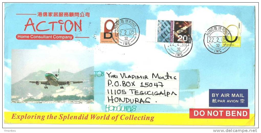 Cover Hong Kong To Honduras 2005 - Lettres & Documents