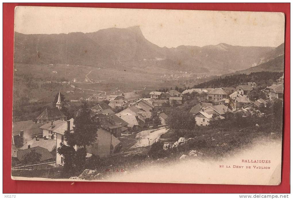 B1222 Ballaigues Et La Dent De Vaulion,Vue Du Village.Cachet Vallorbe 1903,timbre Défectueux.,Précurseur. - Ballaigues