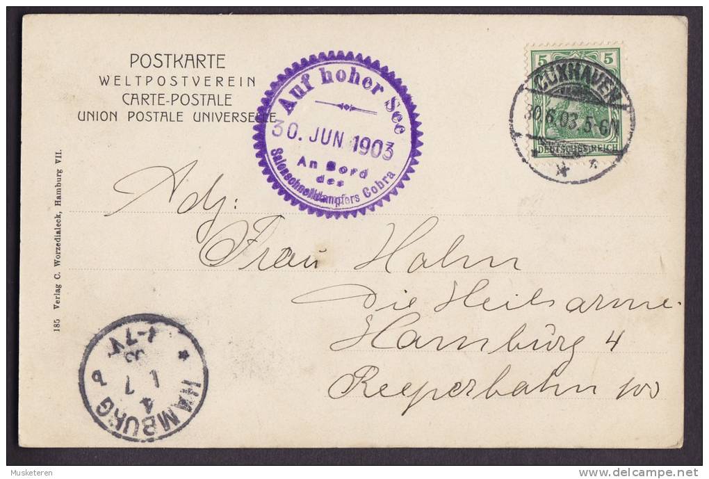 Germany Deutsches Reich PPC Helgoland Von Der Düne Aus Gesehen CUXHAUEN 1903 Simple Backside (2 Scans) - Helgoland