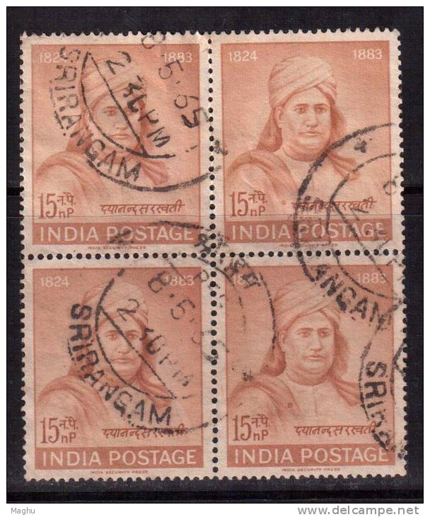 India Used Block Of 4,  1962 Saraswati - Blocchi & Foglietti