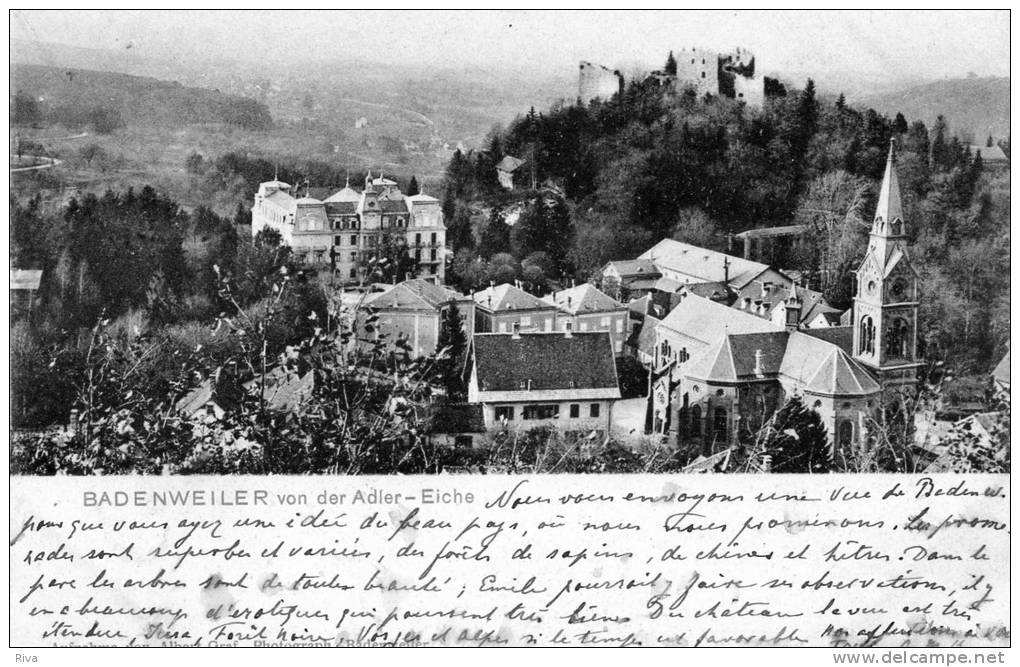 Badenweiler Von Der Adler-Eiche ( Avec Cachet Ovale Ferro/ Mullheim-Bad--Badenheim Zug 5 ) - Badenweiler