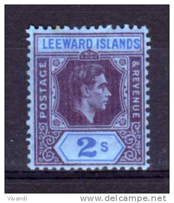 Leeward Islands - 1947 - 2/- Definitive (Deep Purple) - MH - Leeward  Islands