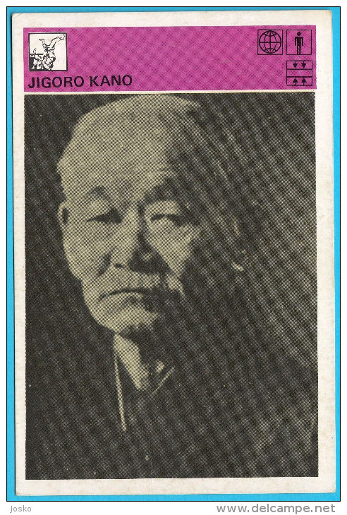 JIGORO KANO (Japan) - FOUNDER OF JUDO SPORT ... Yugoslavia Vintage Trading Card Svijet Sporta 1980 - Martial Arts