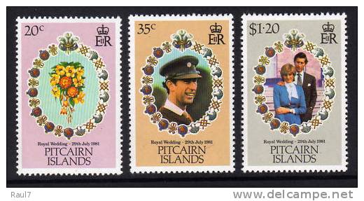 PITCAIRN  - Mariage Du Prince Charles Et Lady Diana - 3v Neufs*** (MNH SET) - Islas De Pitcairn