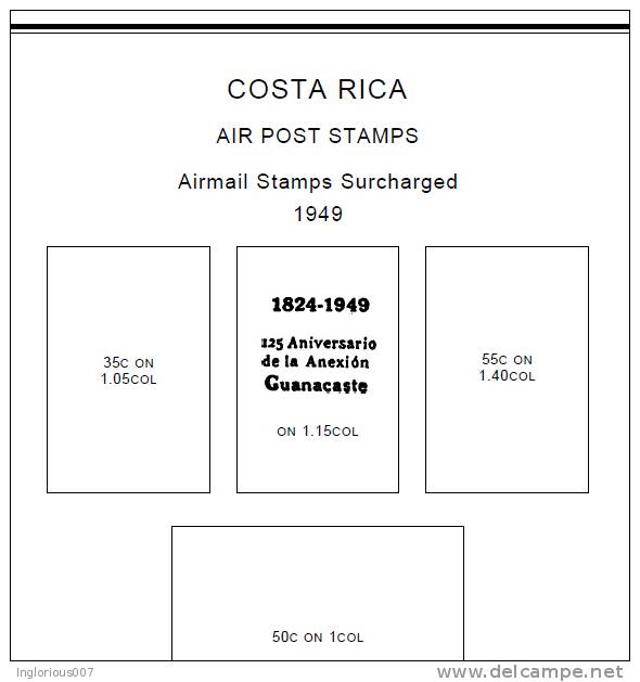 COSTA RICA STAMP ALBUM PAGES 1863-2011 (212 pages)