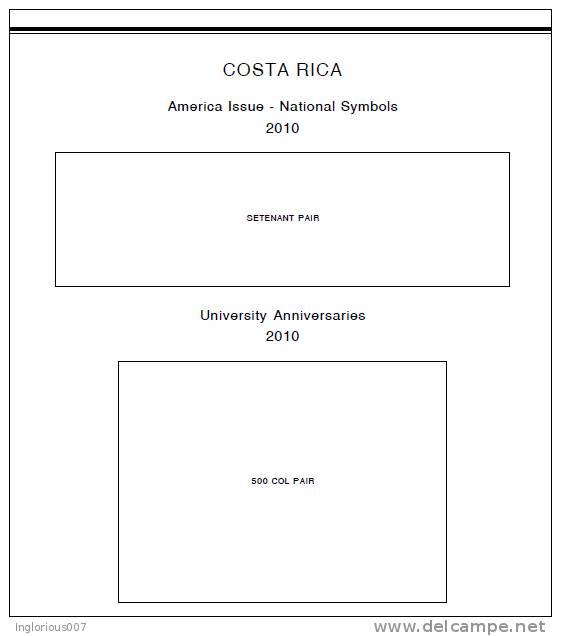 COSTA RICA STAMP ALBUM PAGES 1863-2011 (212 pages)