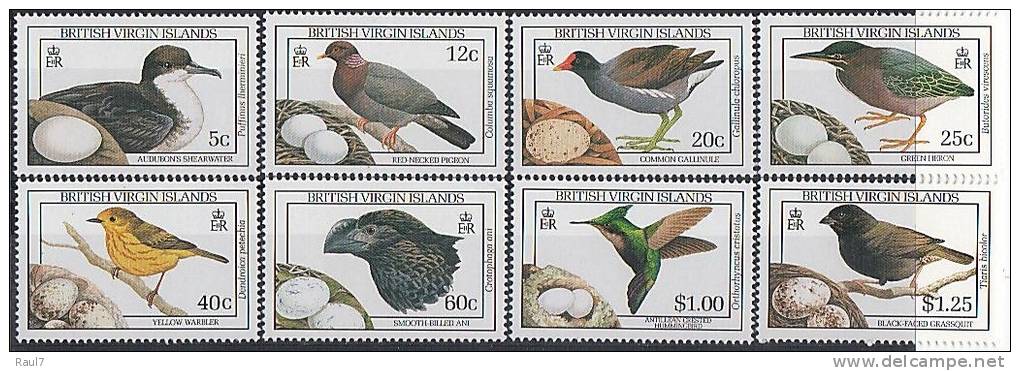 B.VIRGIN ISLANDS (Iles Vierges Brit) - Faune, Oiseaux Et Leurs Oeufs - 8v Neufs*** (MNH SET) - Britse Maagdeneilanden