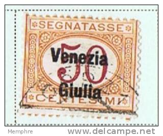 VENEZIA GIULIA   Francobollo Italiano Soprastampato  50 C.  SEGNETASSE - Venezia Julia