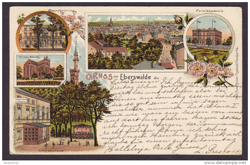 Deutsches Reich PPC Gruss Aus Eberswalde Litho. EBERSWALDE 1902 Simple Backside (2 Scans) - Eberswalde