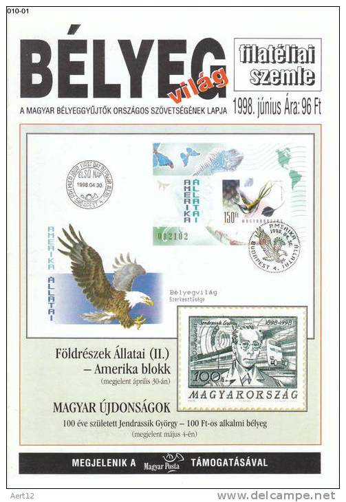 HUNGARY, 1998, Junius. Bélyegvilág; The National Association Of Hungarian Stamp Collectors Journal - Other & Unclassified