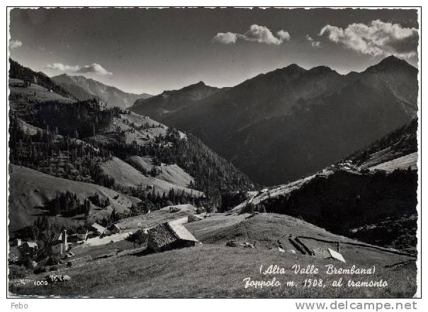 Foppolo Al Tramonto  - Bergamo - Alta Valle Brembana (1959) Viaggiata - Bergamo