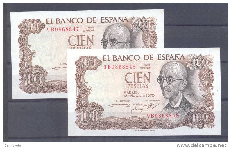 EDIFIL D73C "100 PTAS 17 DE NOVIEMBRE DE 1970" - 100 Peseten