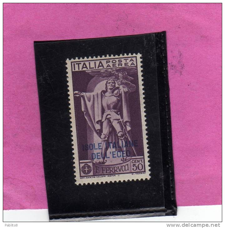 COLONIE ITALIANE EGEO 1930 FERRUCCI POSTA AEREA AIR MAIL CENT. 50 C. MNH - Aegean