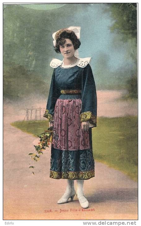 Jeune Fille D'EILLIANT (avec Faute à ELLIANT) RARE  - Neuve Excellent état Folklore Bretagne - Elliant