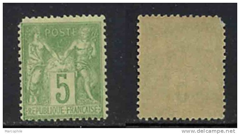 FRANCE - TYPE SAGE / 1898  # 102 -  5 C.  VERT JAUNE ** / COTE 34.50 EUROS (ref T933) - 1898-1900 Sage (Tipo III)