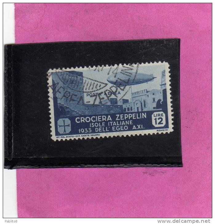 EGEO 1933 CROCIERA ZEPPELIN LIRE 12 TIMBRATO - Aegean