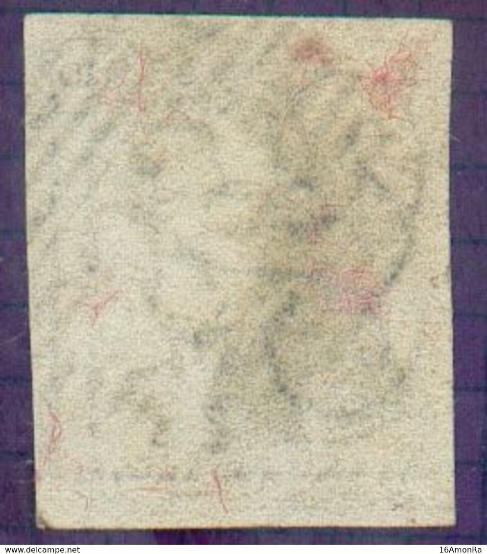 N°1 - Epaulette 10 Centimes Brune, Marges Maxima Et Obl. P.83 MONS Finement Apposée.  Superbe  - 7350 - 1849 Epauletten