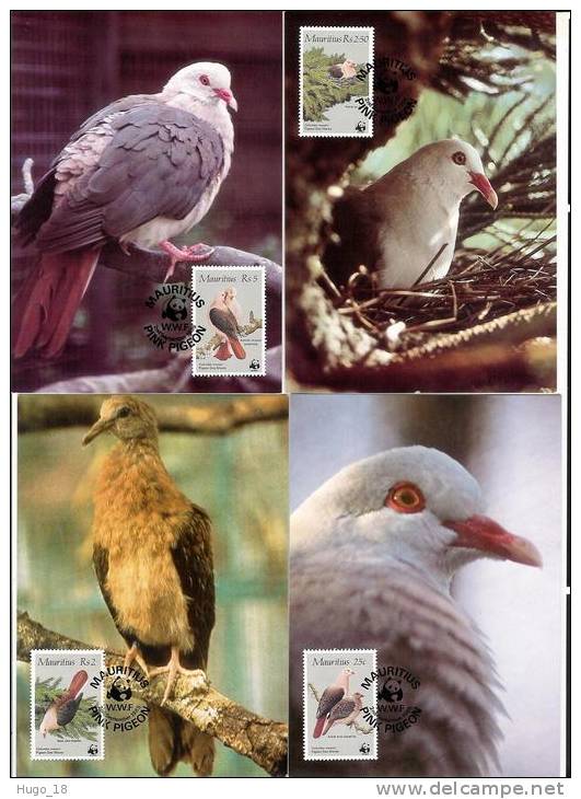 Mauritius:  WWF Birds  "pigeon Des Mares" 1985  Lot De 4 - Maurice (1968-...)