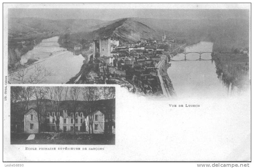 LUZECH      *** école Primaire Supérieure De Garçons   ,vue De Luzech    *** - Luzech