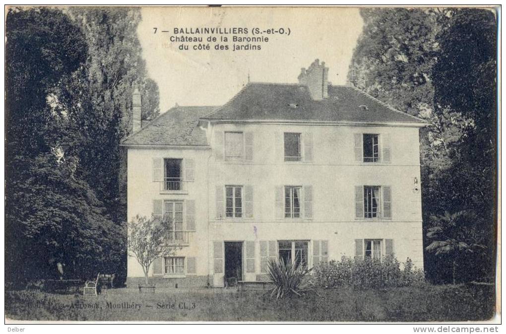 _Cc099: 7 BALLAINVILLIERS (SL-etO.) Château De La Baronnie Du Côté Des Jardins + Tx 20cts - Autres & Non Classés