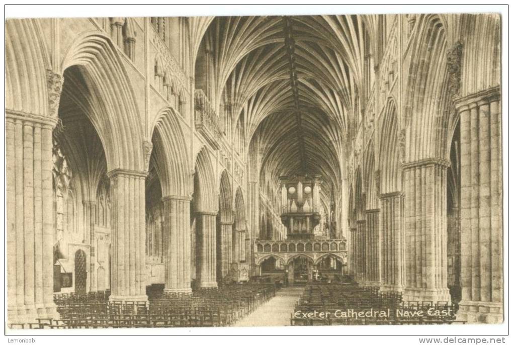 UK, United Kingdom, Exeter Cathedral, Nave East, 1915 Used Postcard [P7605] - Exeter