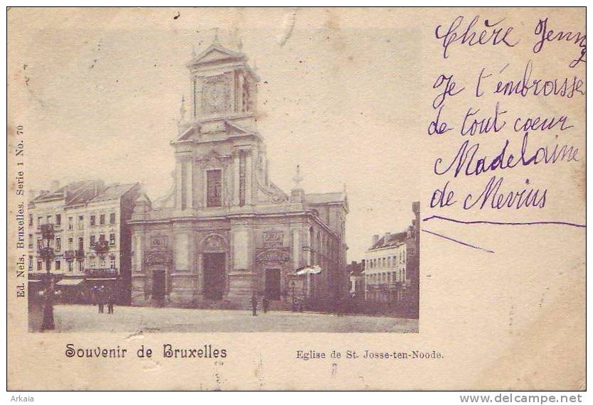 SAINT JOSSE TEN NODE = Souvenir De Bruxelles = Eglise - Carte Animée (Nels Bxl  S.1 N° 70) 1900 - St-Josse-ten-Noode - St-Joost-ten-Node