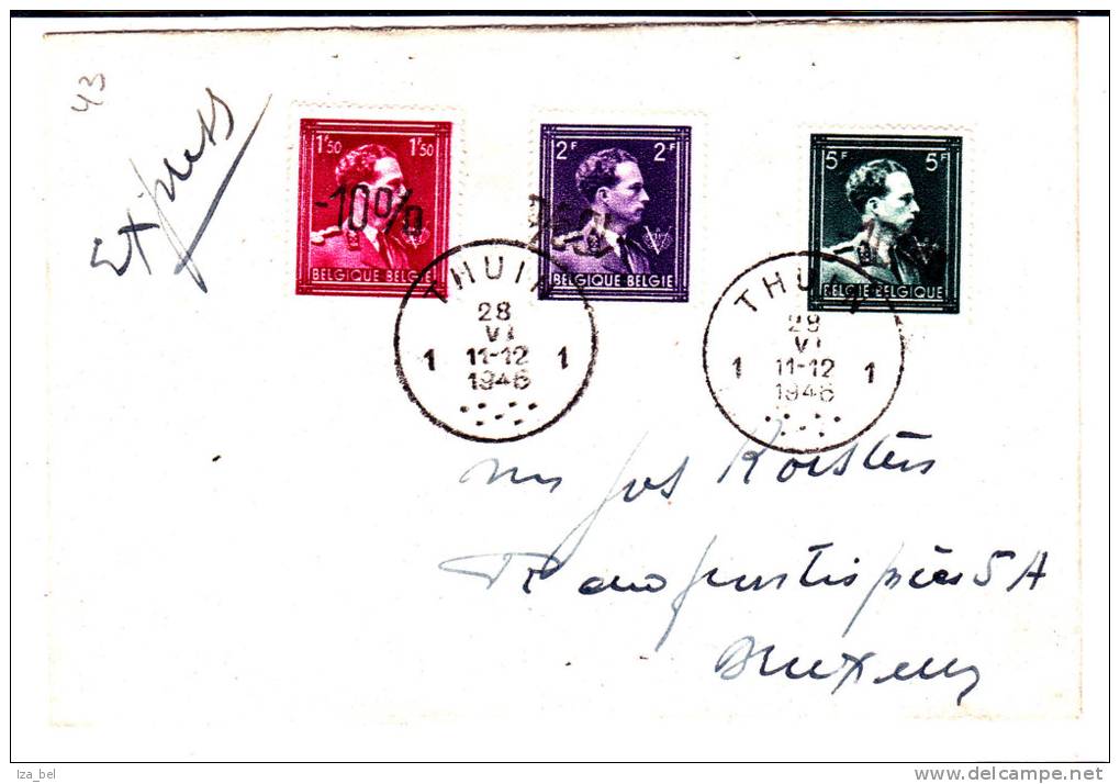 N°724N/724P Càd THUIN 1-28.VI.1946 S/lettreEXPRES V.BXL.TB - 1946 -10%