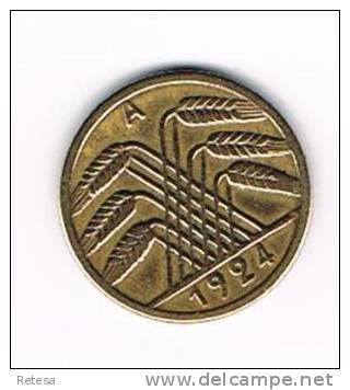 * WEIMAR REPUBLIC  5 RENTENSPFENNIG  1924 A - 5 Rentenpfennig & 5 Reichspfennig