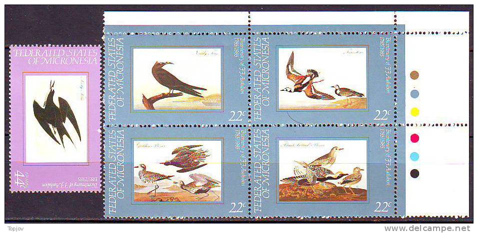 MICRONESIA - BICENTENARY OF THE BIRTH OF ORNITHOLOGI -  AUDUBON  - **MNH - 1985 - Colibríes