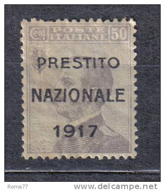 R127 - REGNO , PRESTITO NAZIONALE 1917  Linguella  * - Franchise