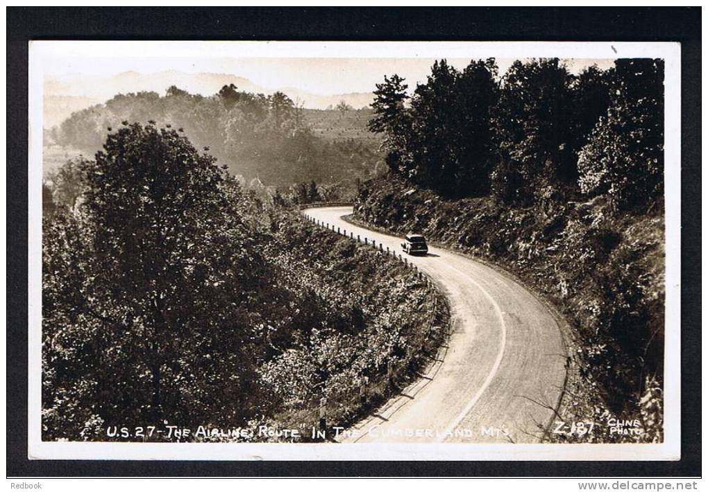 RB 779 - 1940's Real Photo Postcard Car On U.S. 27 - "The Airline"  Route In The Cumberland Mountains West Virginia USA - Otros & Sin Clasificación