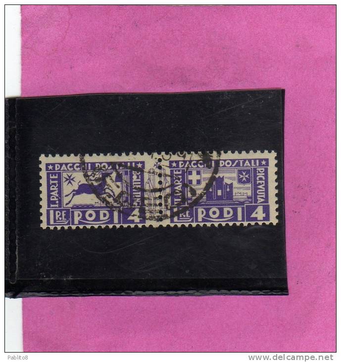 EGEO 1934 PACCHI POSTALI LIRE 4 TIMBRATO - Ägäis