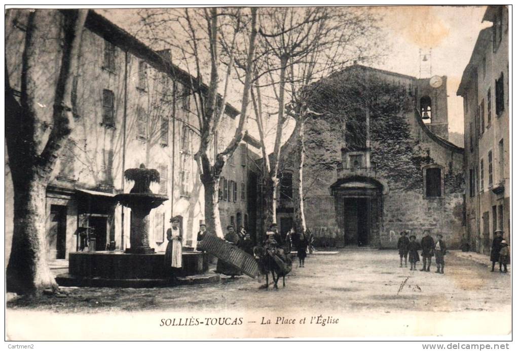 SOLLIES-TOUCAS PLACE DE L'EGLISE ANIMEE 83 VAR - Sollies Pont