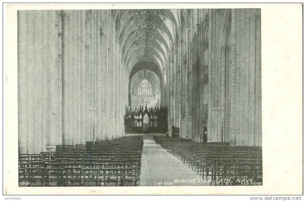 UK, United Kingdom, Winchester Cathedral Nave, 1903 Used Postcard [P7610] - Winchester