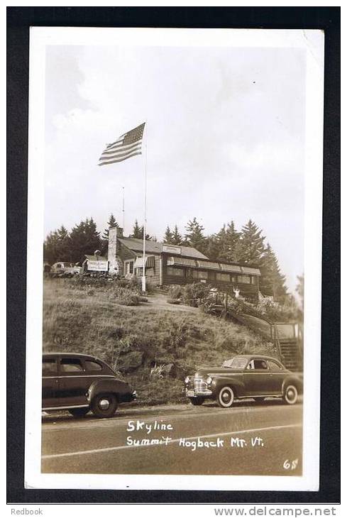 RB 781 - Real Photo Postcard Cars At Skyline Restaurant Summit Hogback Mt. Vermont USA - Other & Unclassified