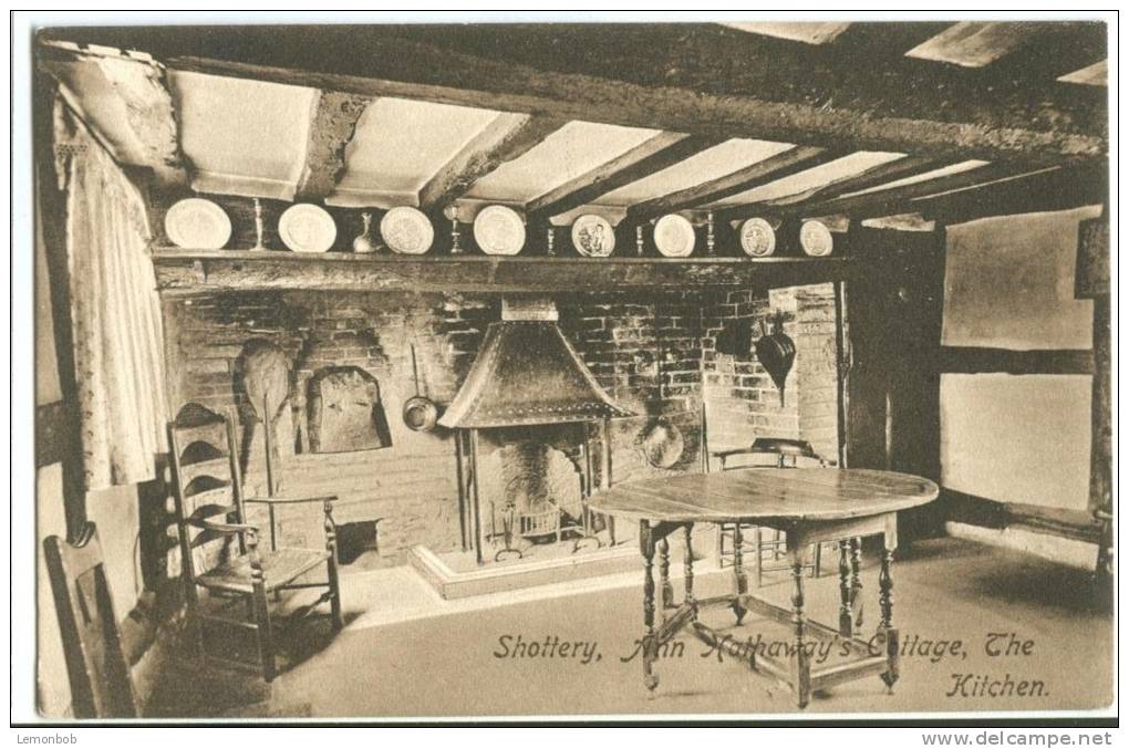 UK, United Kingdom, Shottery, Ann Hathaway´s Cottage, The Kitchen, Early 1900s Unused Postcard [P7617] - Stratford Upon Avon